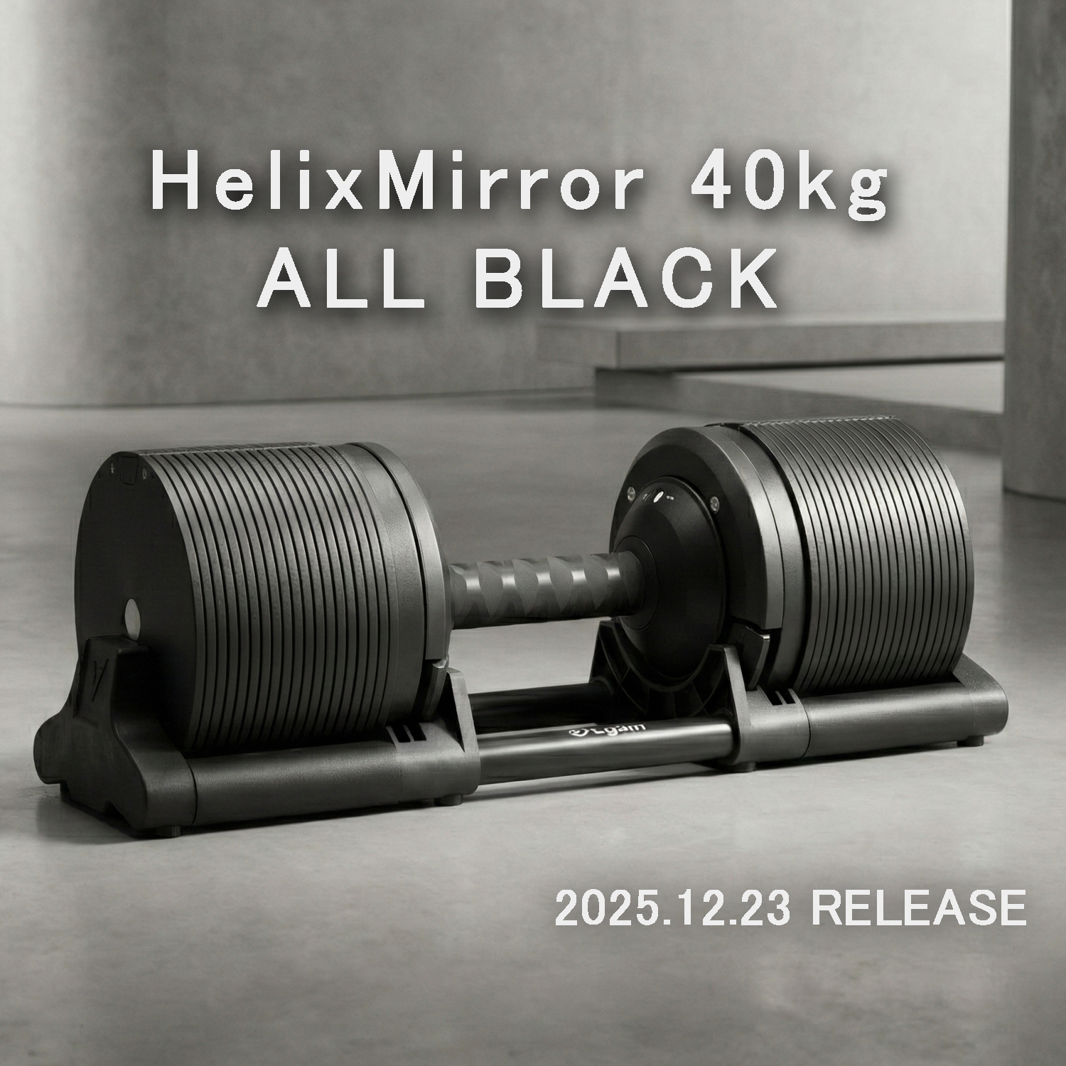 ①ライシン ヘリックスミラー 40kg HelixMirror ダンベル HelixMirror（ヘリックスミラー）40kg、待望の新色「オールブラック